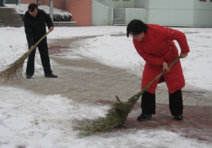 管墅社区志愿扫雪活动