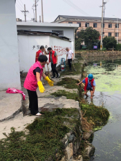 清理漂流物，守护美丽水塘