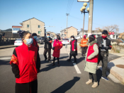 平水街社区防疫志愿街头宣传