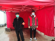 平水街社区防控新型冠装病毒村口设卡