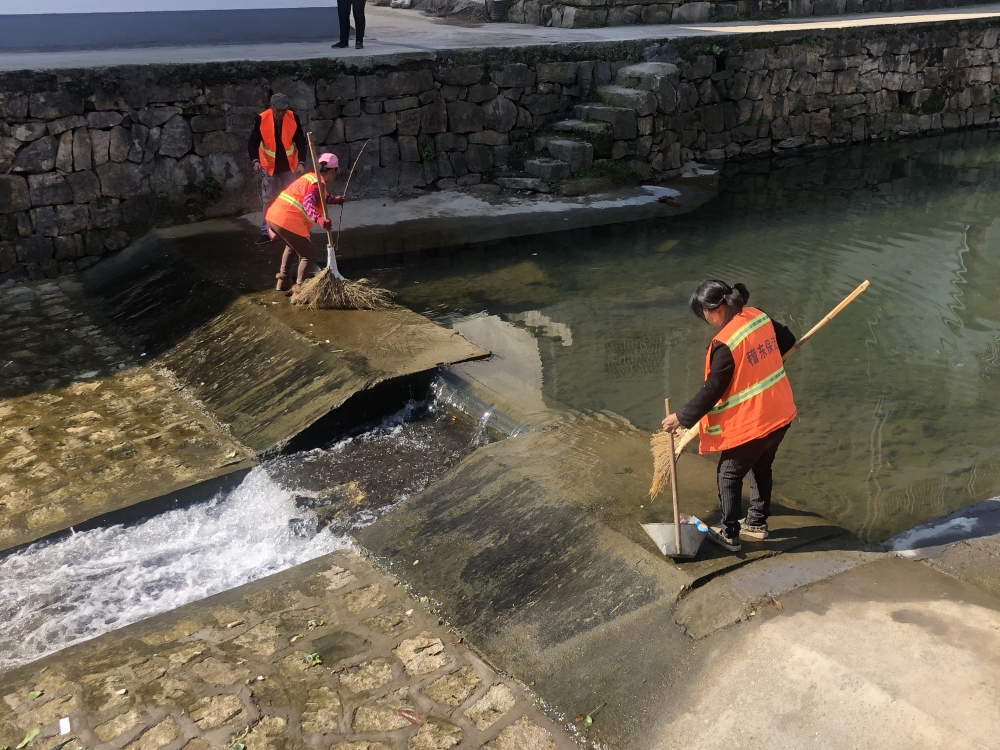 尉村志愿者清理河道