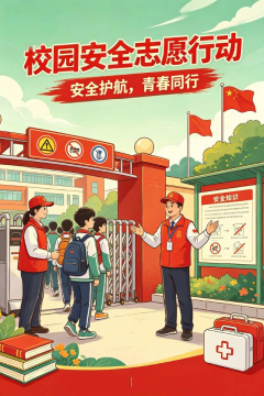 新围村开展校园安全志愿活动