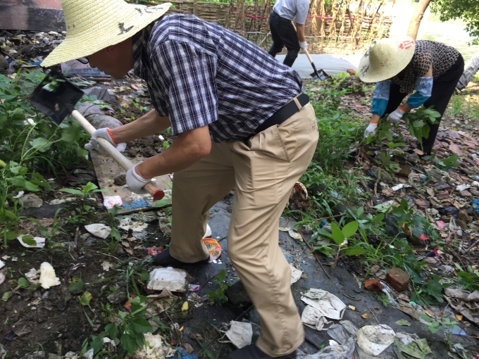 大坂湖直江清理垃圾