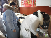 平水分院上门为抗美援朝老兵送健康志愿活动