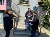 高家社区组织志愿者进行出租房疫情防控宣传