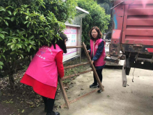 王化村组织志愿者开展环境整治活动