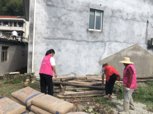 王化村开展台风过后环境整治志愿活动