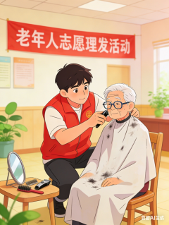 五联村助老理发活动