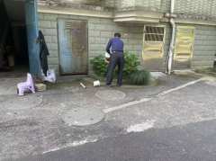 杨汛桥街道江桥社区开展初夏翻缸倒罐志愿活动