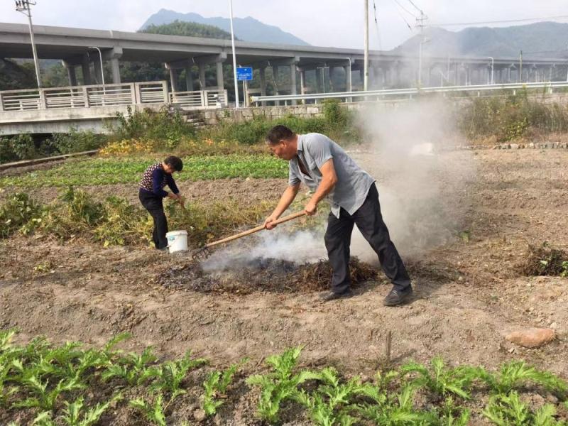 劝导村民焚烧秸秆